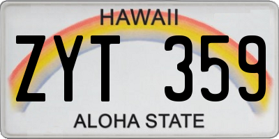 HI license plate ZYT359