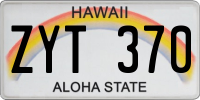 HI license plate ZYT370