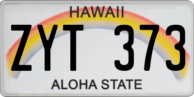 HI license plate ZYT373