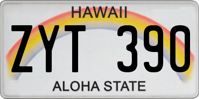 HI license plate ZYT390