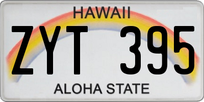 HI license plate ZYT395