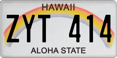 HI license plate ZYT414