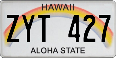 HI license plate ZYT427