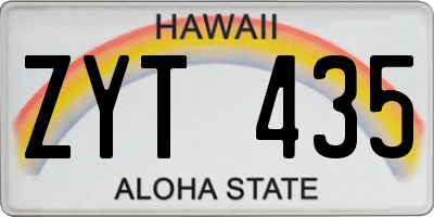 HI license plate ZYT435