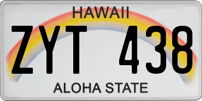 HI license plate ZYT438