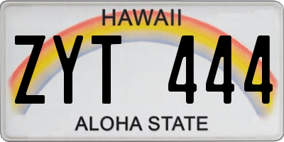 HI license plate ZYT444