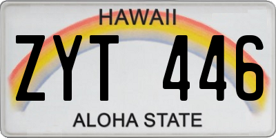 HI license plate ZYT446