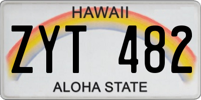 HI license plate ZYT482