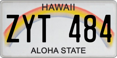 HI license plate ZYT484