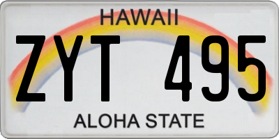 HI license plate ZYT495