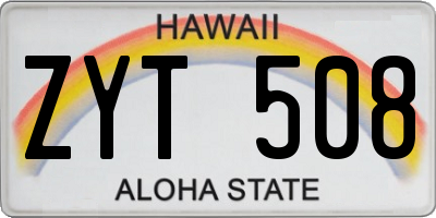 HI license plate ZYT508