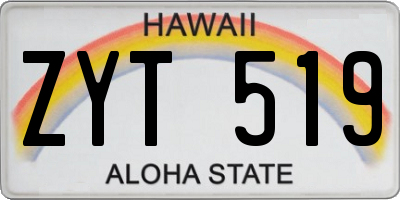 HI license plate ZYT519