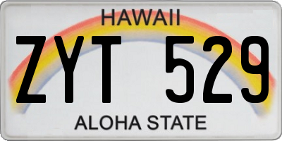 HI license plate ZYT529