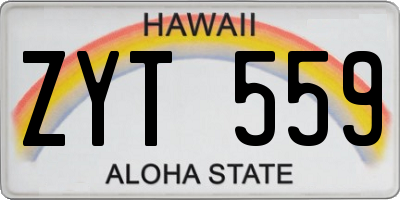 HI license plate ZYT559