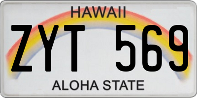 HI license plate ZYT569