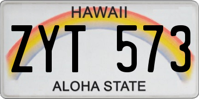 HI license plate ZYT573