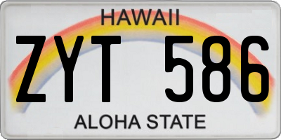 HI license plate ZYT586