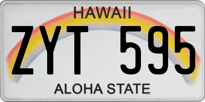 HI license plate ZYT595