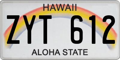 HI license plate ZYT612