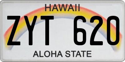HI license plate ZYT620
