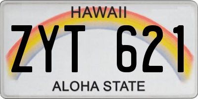 HI license plate ZYT621