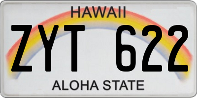 HI license plate ZYT622