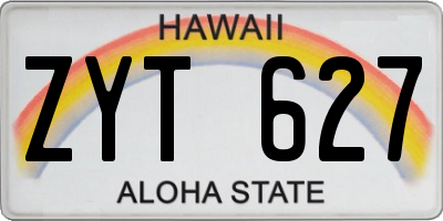 HI license plate ZYT627