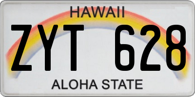 HI license plate ZYT628
