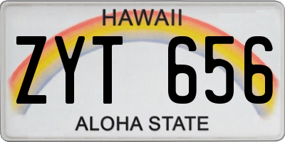 HI license plate ZYT656