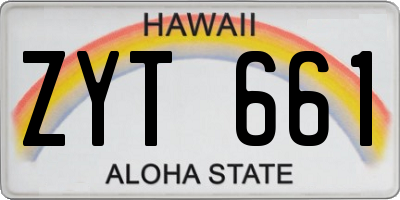 HI license plate ZYT661