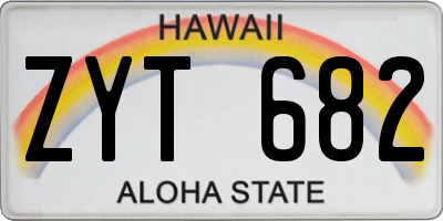 HI license plate ZYT682