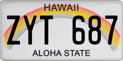 HI license plate ZYT687