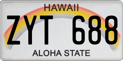 HI license plate ZYT688