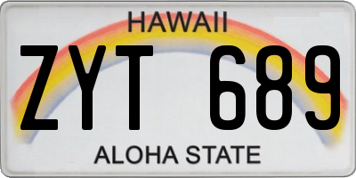 HI license plate ZYT689