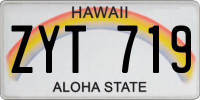 HI license plate ZYT719