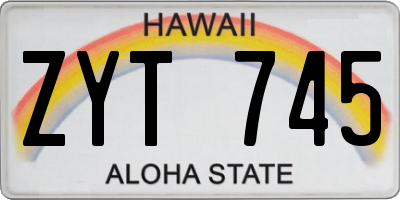 HI license plate ZYT745