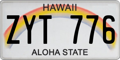 HI license plate ZYT776