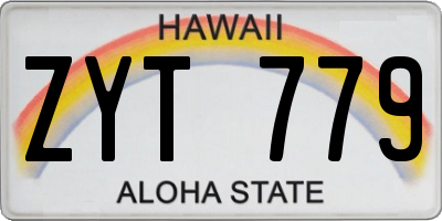 HI license plate ZYT779