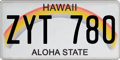 HI license plate ZYT780