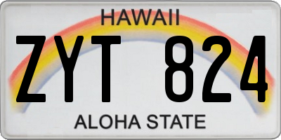 HI license plate ZYT824