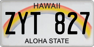 HI license plate ZYT827