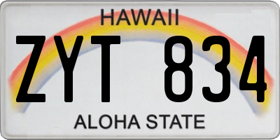 HI license plate ZYT834