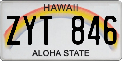 HI license plate ZYT846