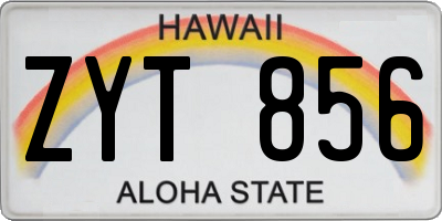 HI license plate ZYT856