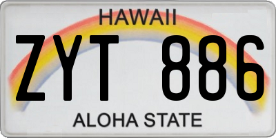 HI license plate ZYT886