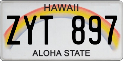 HI license plate ZYT897