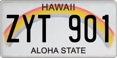 HI license plate ZYT901