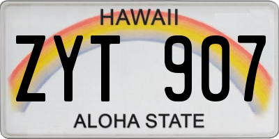 HI license plate ZYT907