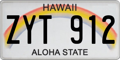 HI license plate ZYT912