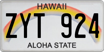 HI license plate ZYT924